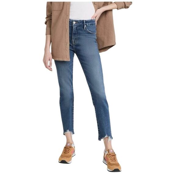 Good American Good Legs Cigarette V-Notch Chopped Hem Jeans GLSPL67T Size 8/29 - Picture 1 of 12